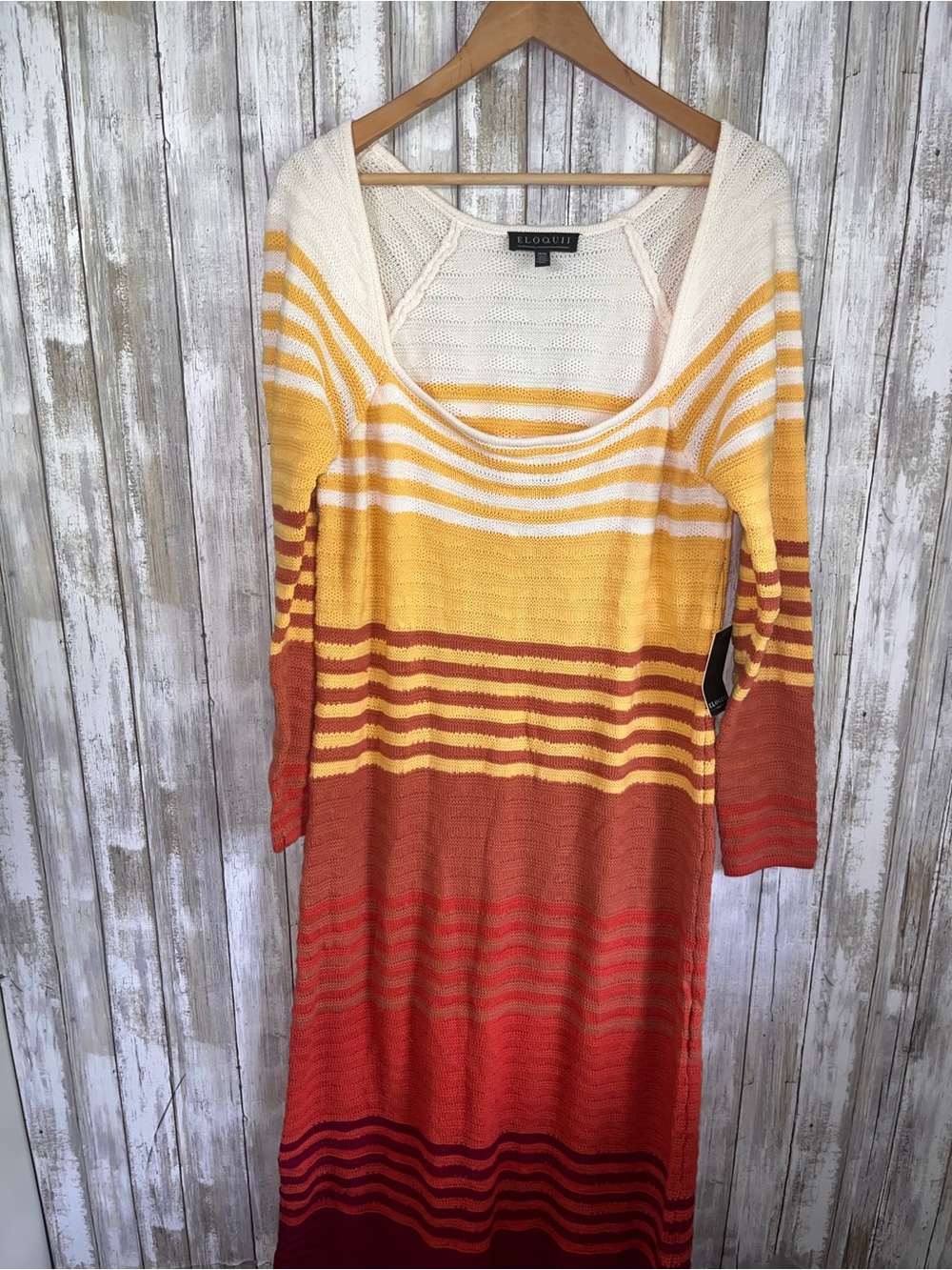 NWT ELOQUII Crochet Multicolor Stripe Maxi Sweater Dress 14/16 - Picture 3 of 8